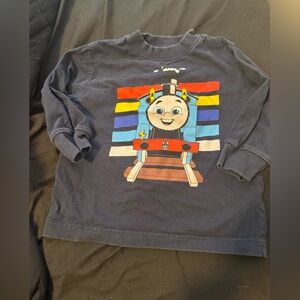 Thomas & Friends Navy Graphic Kids Shirt with Red, Blue, Yellow Stripes